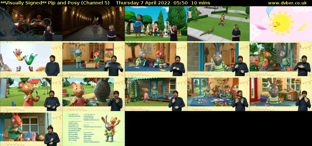 **Visually Signed** Pip and Posy (Channel 5) Thursday 7 April 2022 05:50 - 06:00