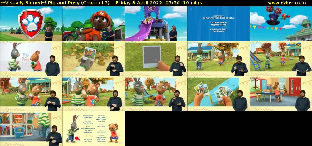 **Visually Signed** Pip and Posy (Channel 5) Friday 8 April 2022 05:50 - 06:00