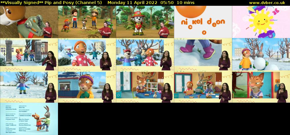 **Visually Signed** Pip and Posy (Channel 5) Monday 11 April 2022 05:50 - 06:00