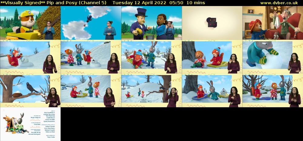 **Visually Signed** Pip and Posy (Channel 5) Tuesday 12 April 2022 05:50 - 06:00