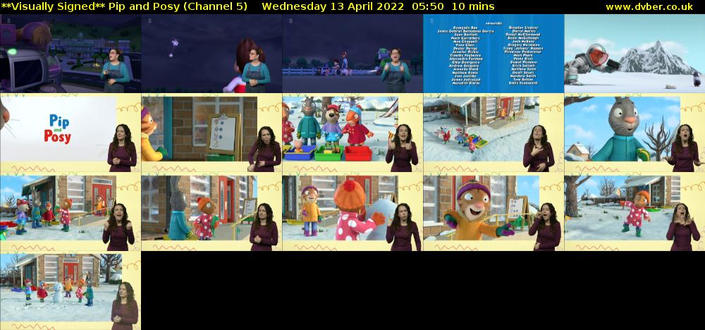 **Visually Signed** Pip and Posy (Channel 5) Wednesday 13 April 2022 05:50 - 06:00