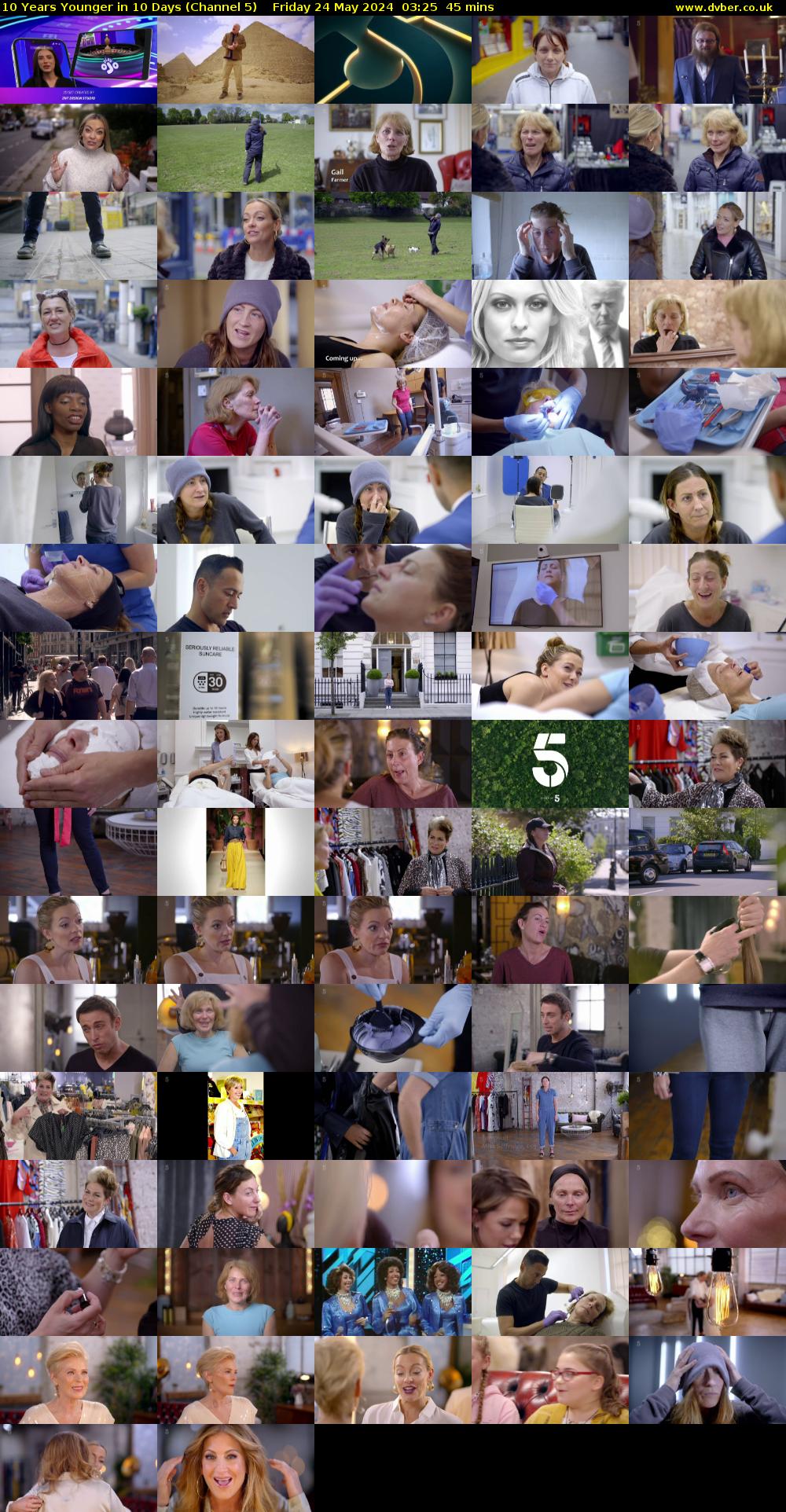 10 Years Younger in 10 Days (Channel 5) Friday 24 May 2024 03:25 - 04:10