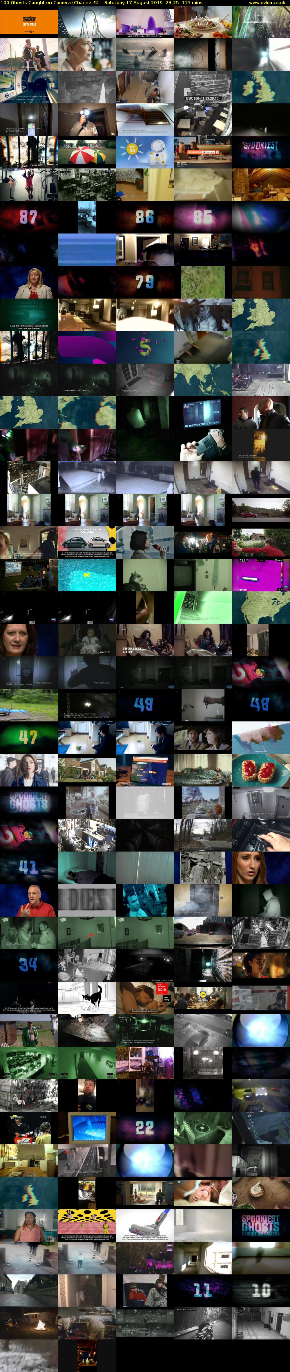 100 Ghosts Caught on Camera (Channel 5) Saturday 17 August 2019 23:25 - 01:20