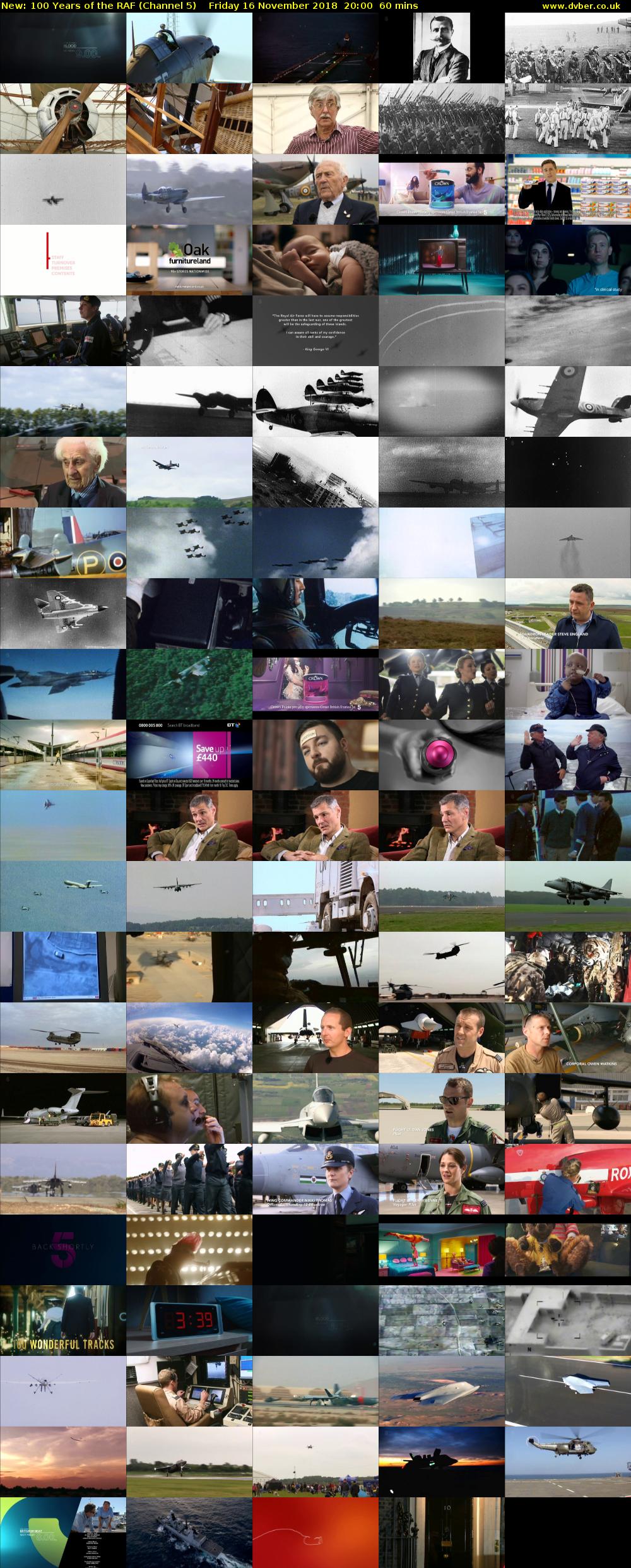100 Years of the RAF (Channel 5) Friday 16 November 2018 20:00 - 21:00