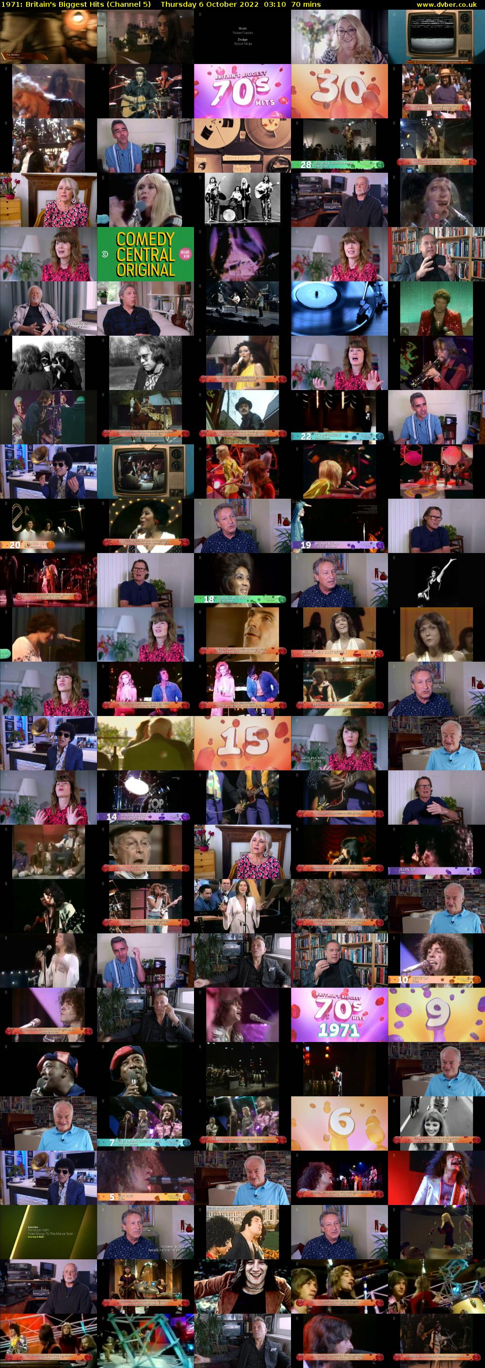 1971: Britain's Biggest Hits (Channel 5) Thursday 6 October 2022 03:10 - 04:20