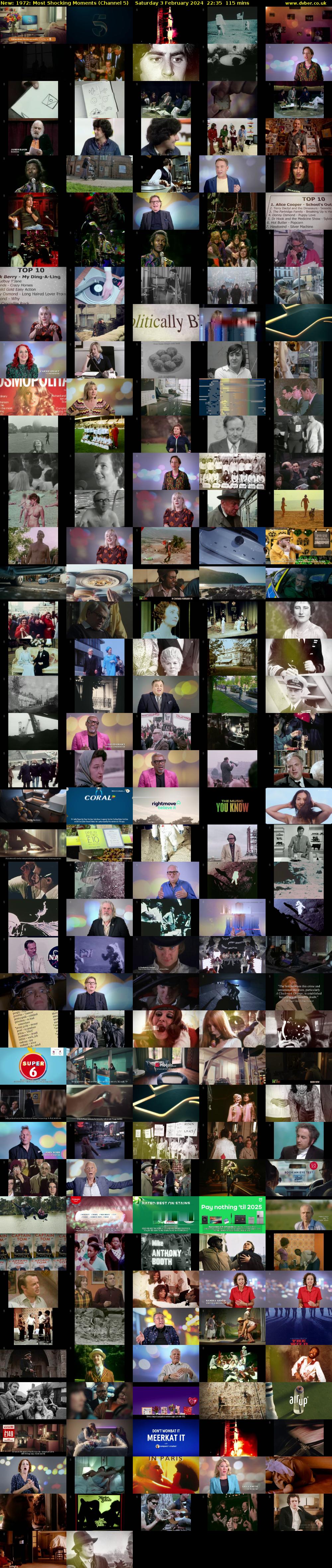 1972: Most Shocking Moments (Channel 5) Saturday 3 February 2024 22:35 - 00:30