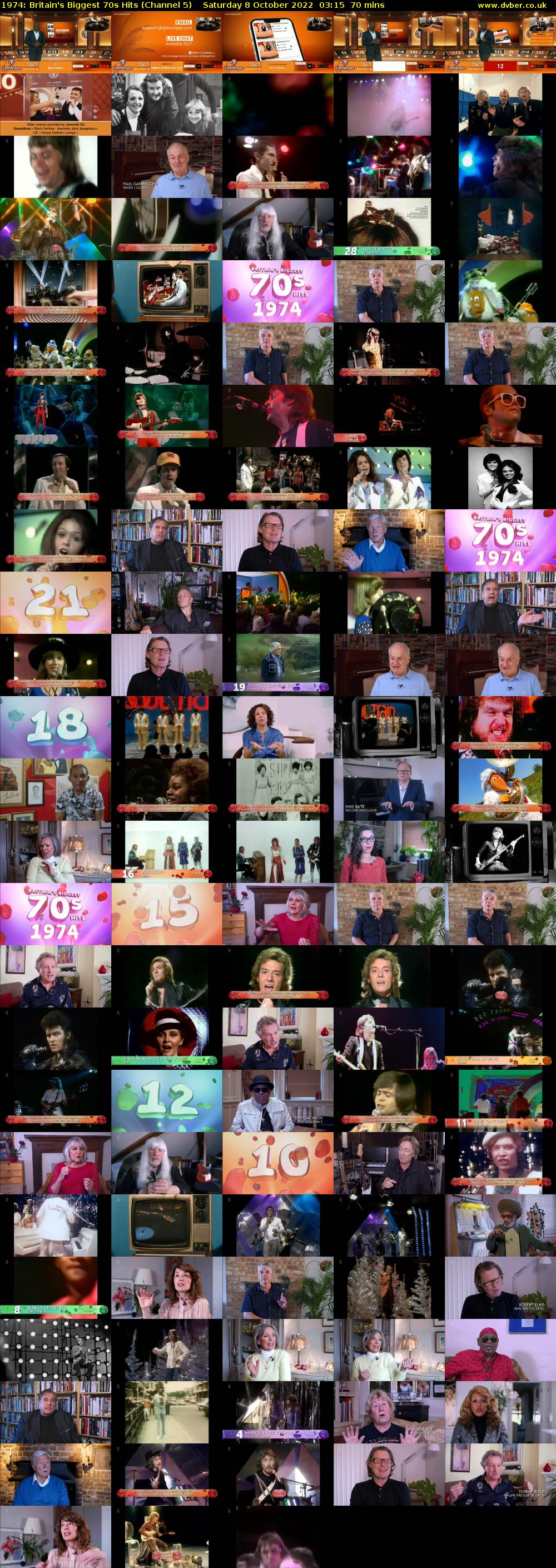 1974: Britain's Biggest 70s Hits (Channel 5) Saturday 8 October 2022 03:15 - 04:25
