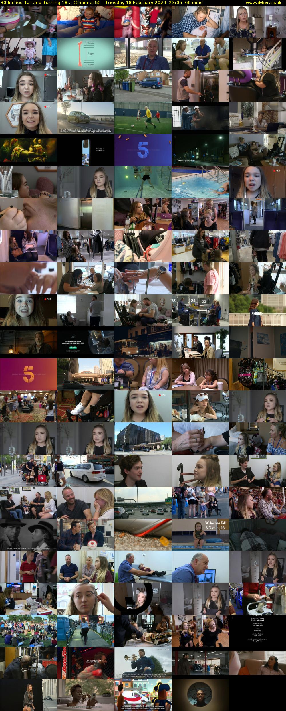 30 Inches Tall and Turning 18:.. (Channel 5) Tuesday 18 February 2020 23:05 - 00:05