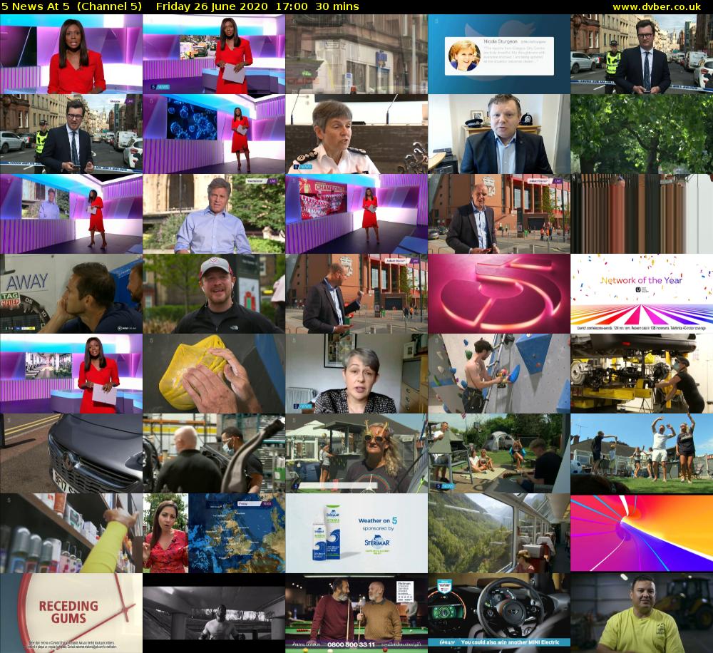 5 News At 5  (Channel 5) Friday 26 June 2020 17:00 - 17:30