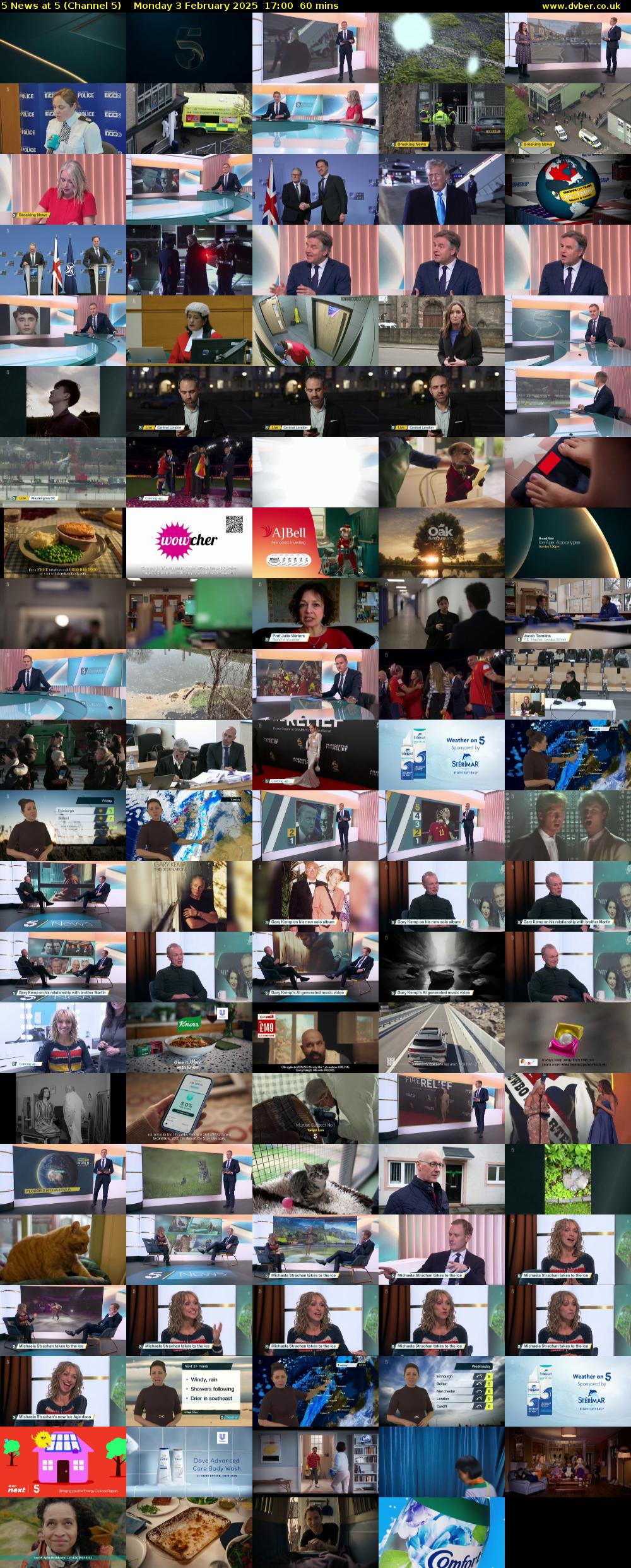 5 News At 5 (Channel 5) Monday 3 February 2025 17:00 - 18:00
