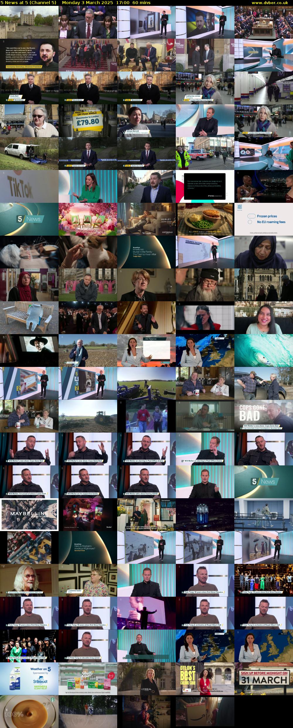 5 News At 5 (Channel 5) Monday 3 March 2025 17:00 - 18:00