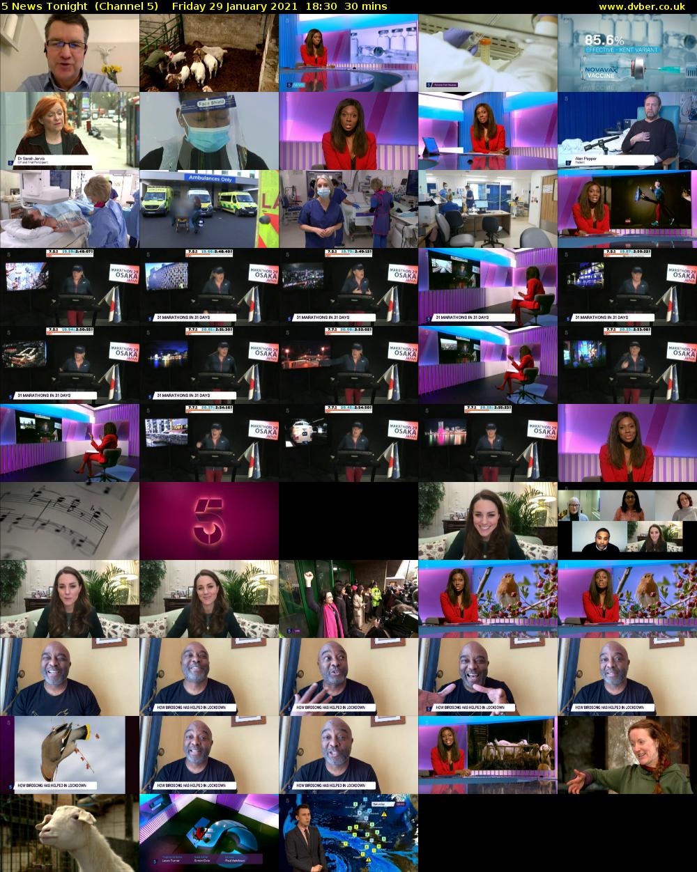 5 News Tonight  (Channel 5) Friday 29 January 2021 18:30 - 19:00