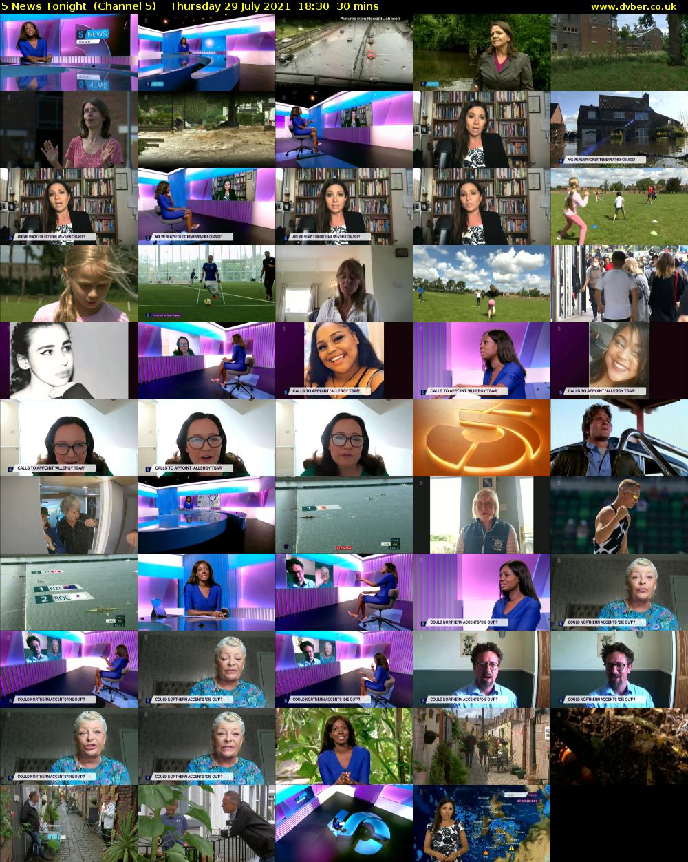 5 News Tonight  (Channel 5) Thursday 29 July 2021 18:30 - 19:00