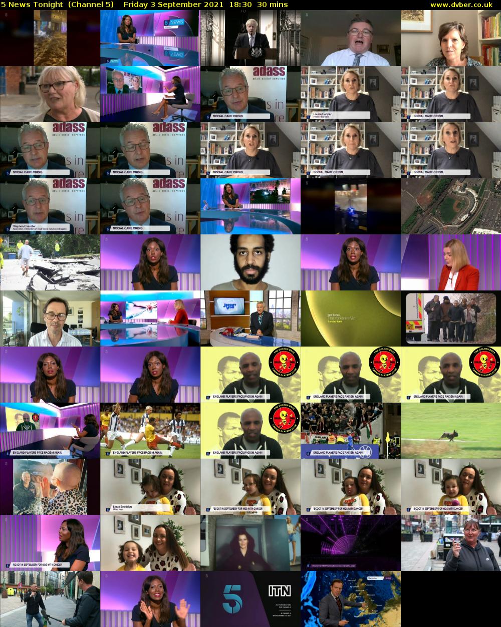 5 News Tonight  (Channel 5) Friday 3 September 2021 18:30 - 19:00