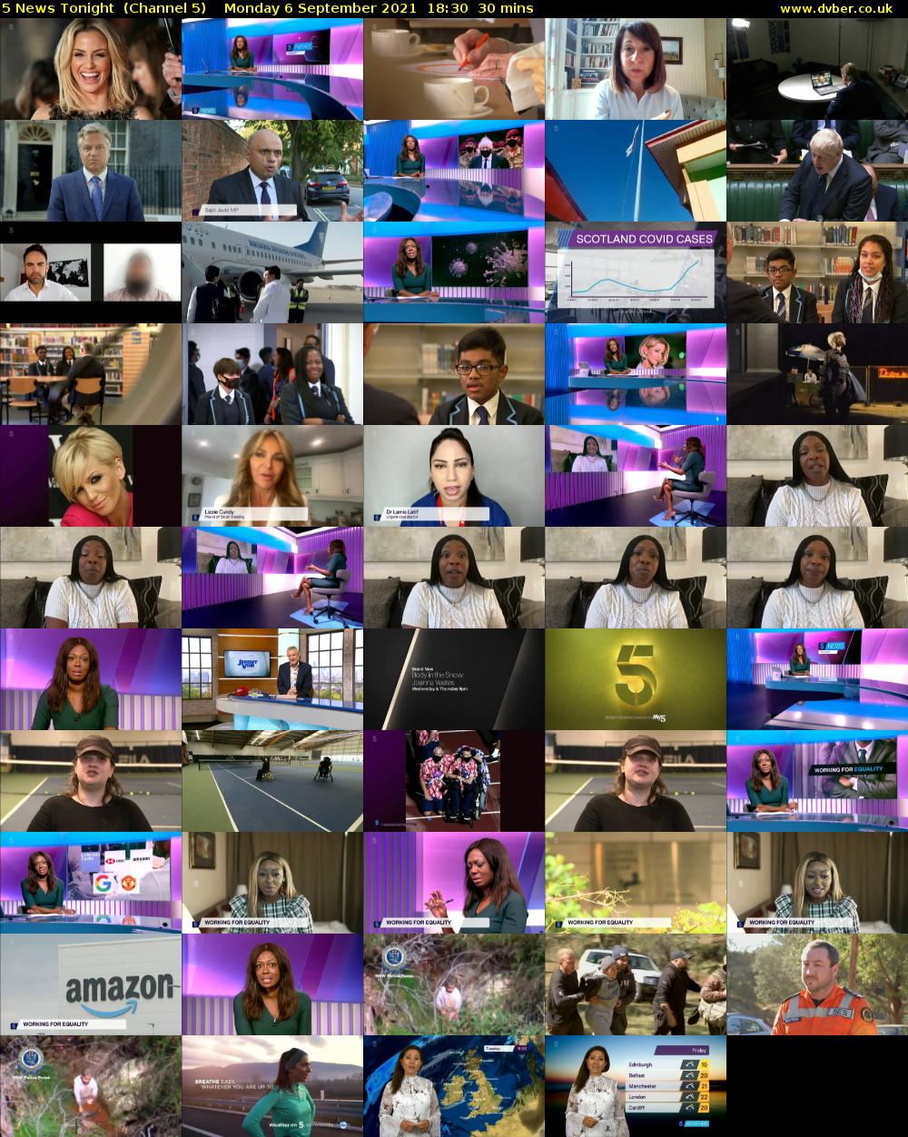 5 News Tonight  (Channel 5) Monday 6 September 2021 18:30 - 19:00