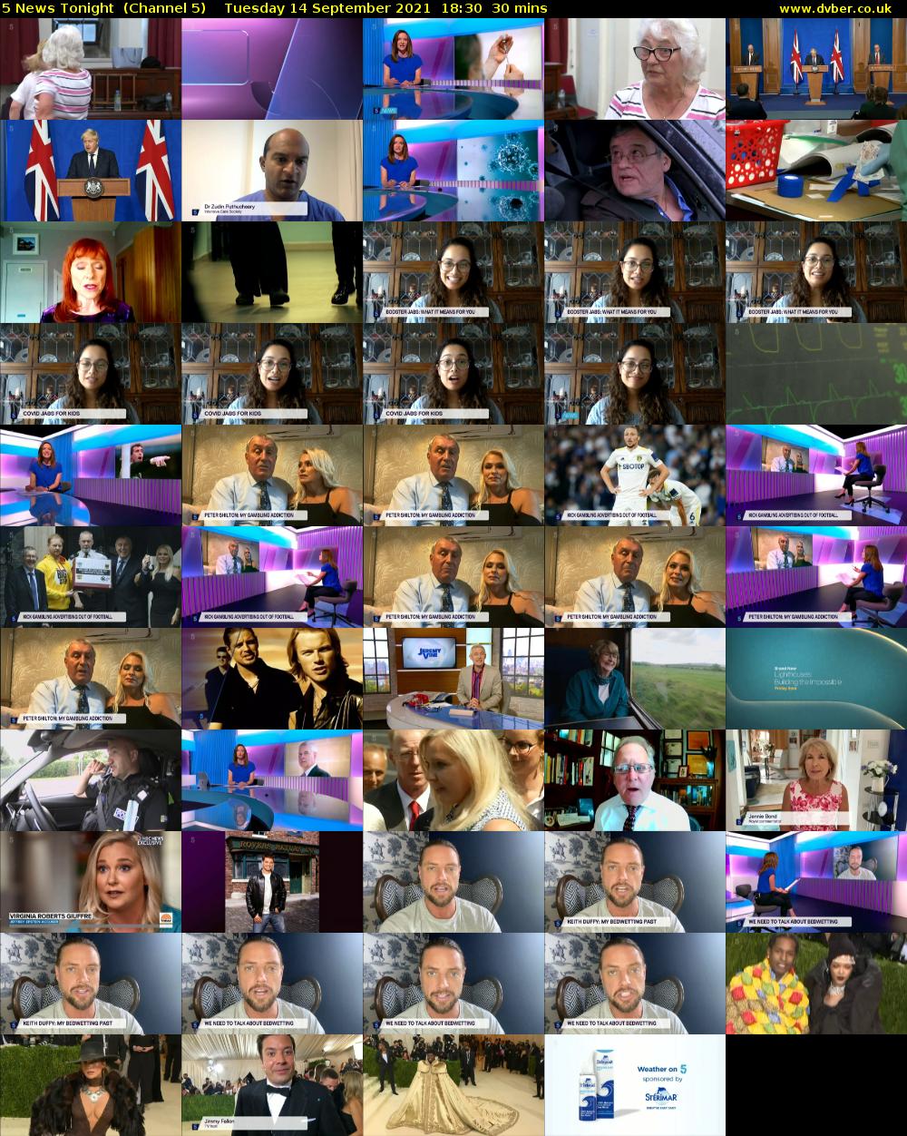 5 News Tonight  (Channel 5) Tuesday 14 September 2021 18:30 - 19:00