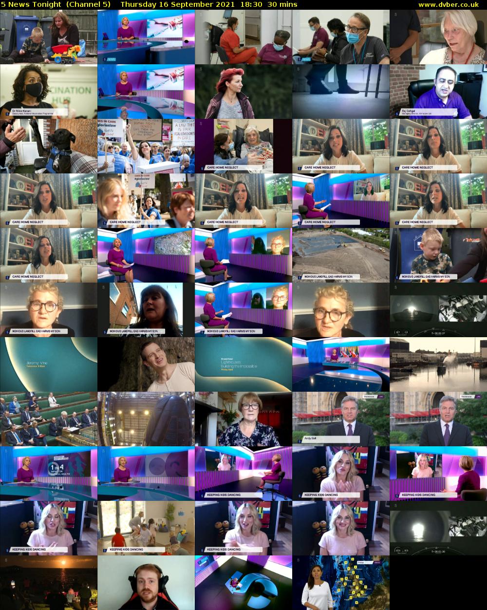5 News Tonight  (Channel 5) Thursday 16 September 2021 18:30 - 19:00