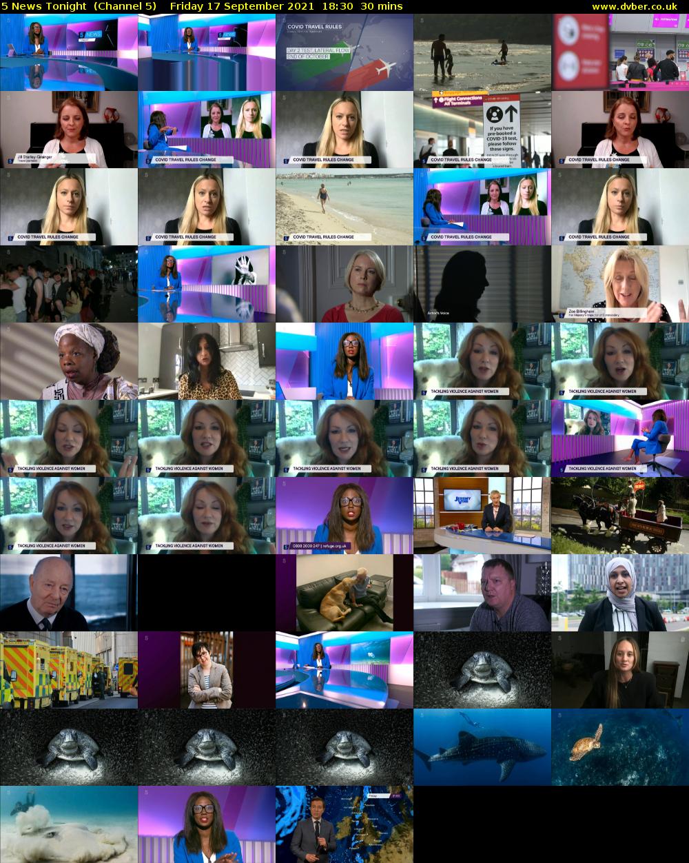 5 News Tonight  (Channel 5) Friday 17 September 2021 18:30 - 19:00