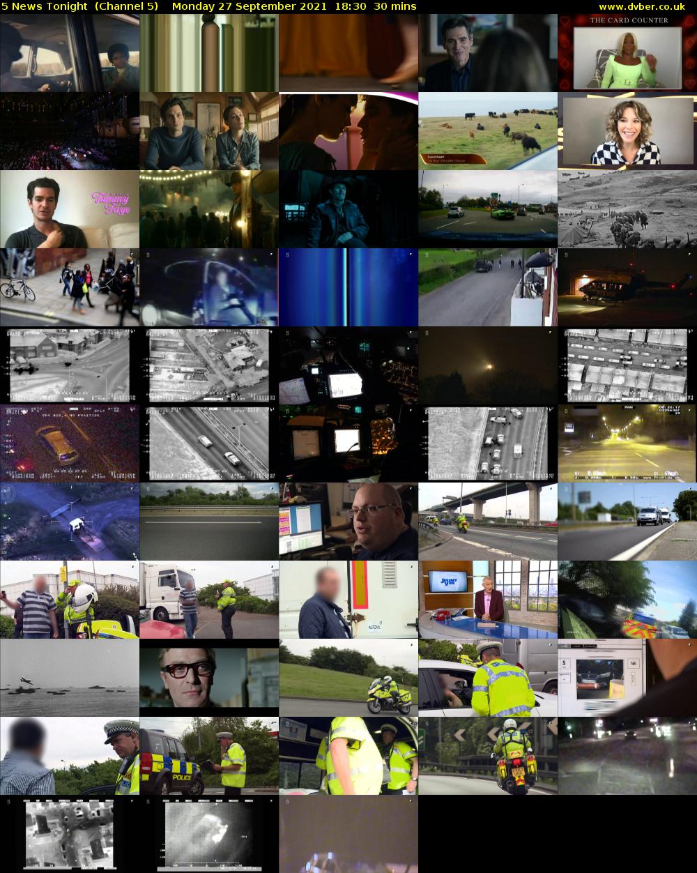 5 News Tonight  (Channel 5) Monday 27 September 2021 18:30 - 19:00