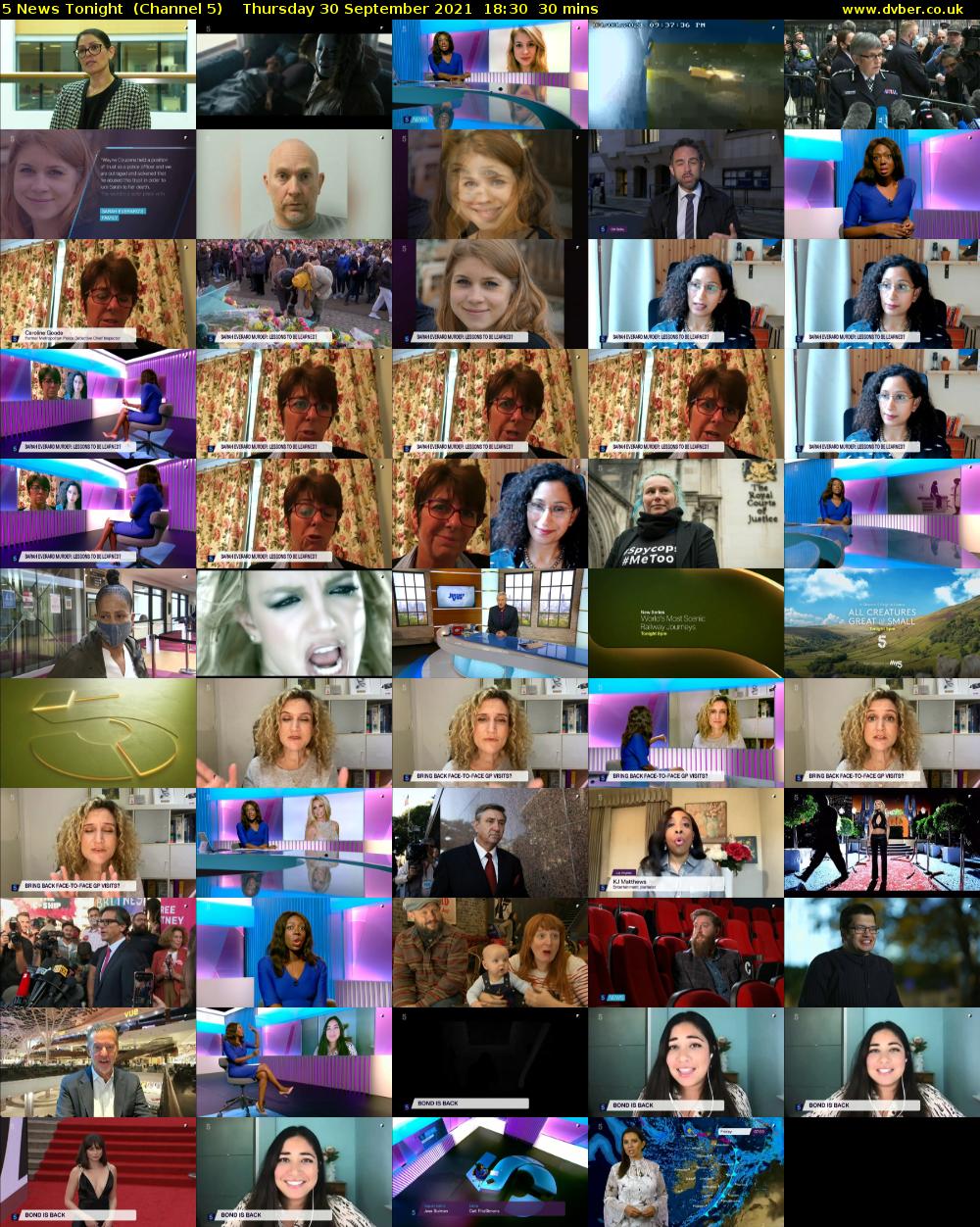 5 News Tonight  (Channel 5) Thursday 30 September 2021 18:30 - 19:00