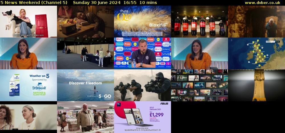 5 News Weekend (Channel 5) Sunday 30 June 2024 16:55 - 17:05