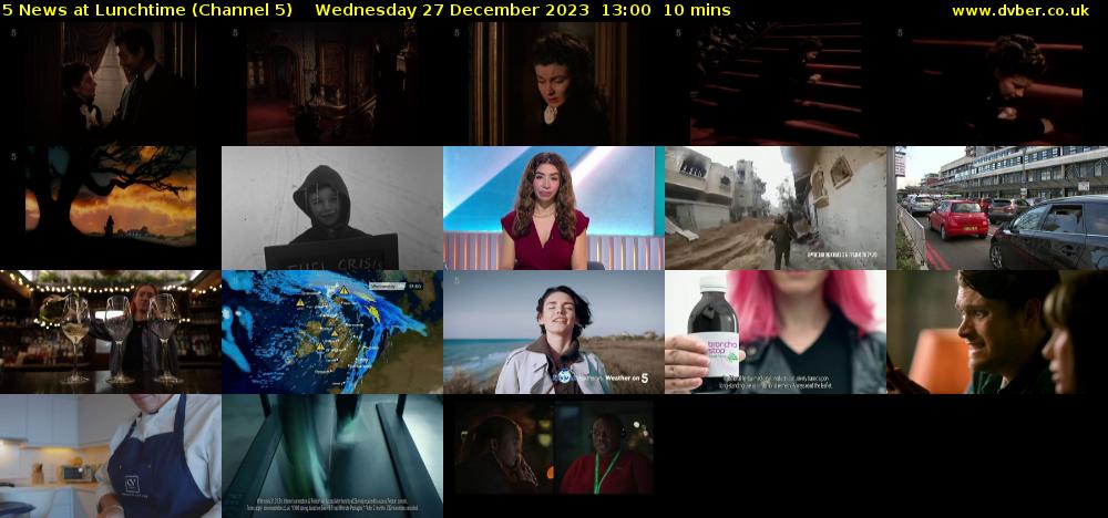 5 News at Lunchtime (Channel 5) Wednesday 27 December 2023 13:00 - 13:10