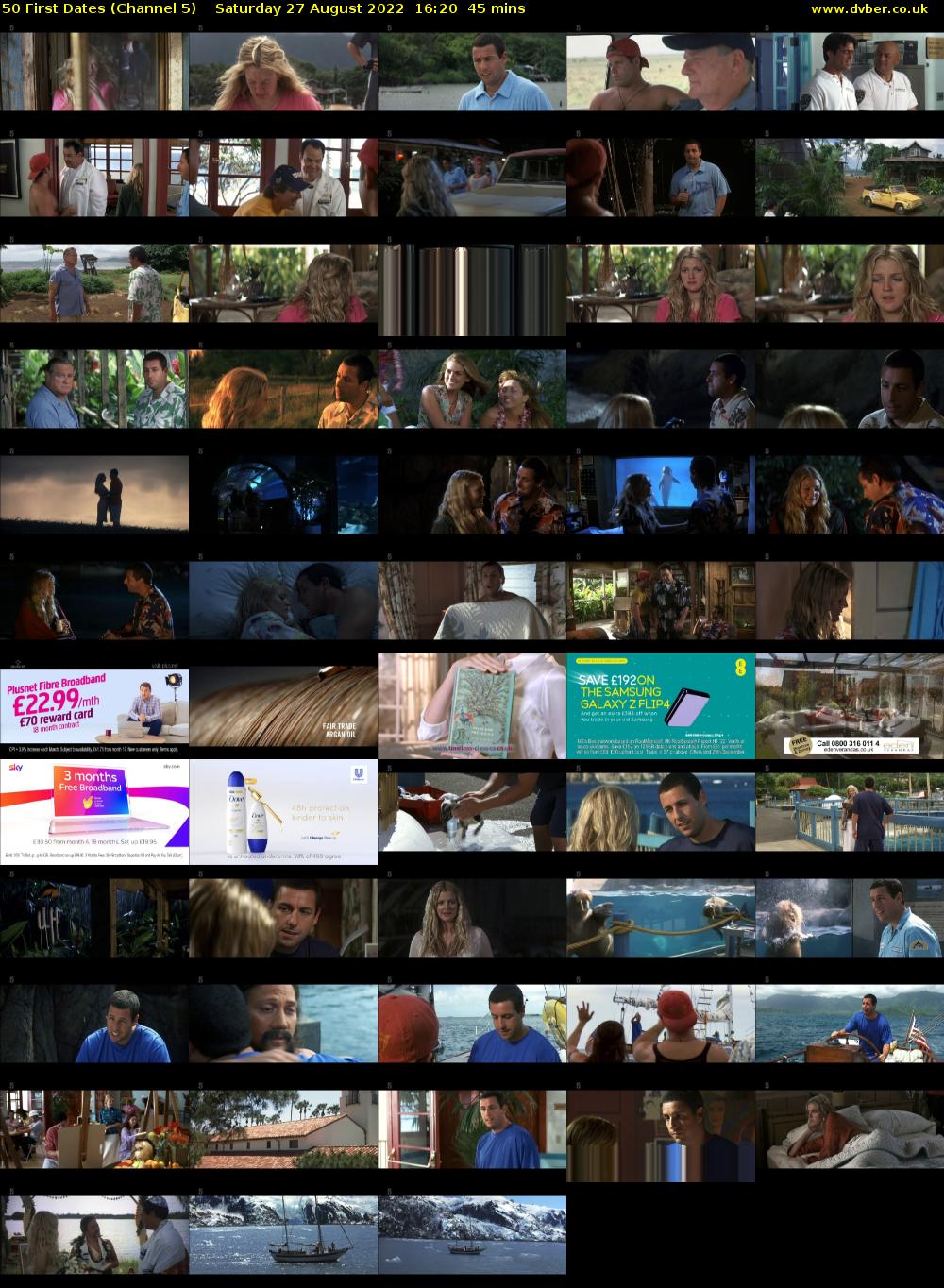 50 First Dates (Channel 5) Saturday 27 August 2022 16:20 - 17:05