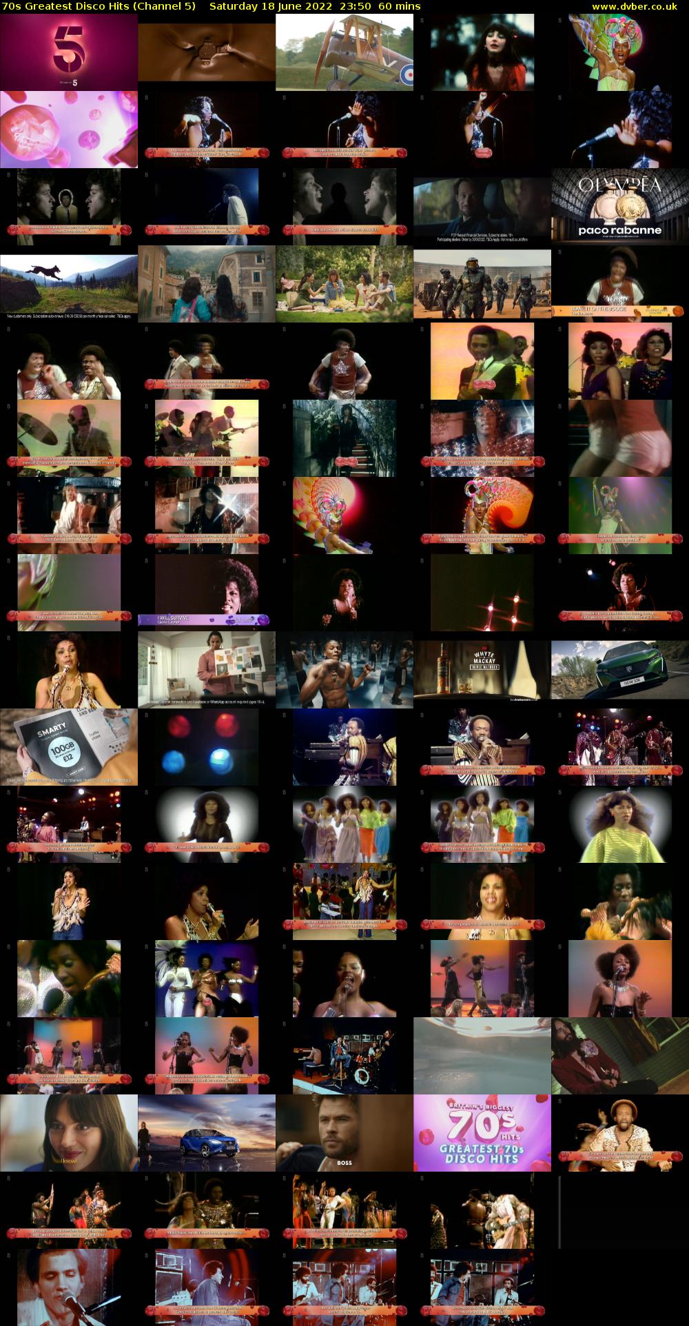 70s Greatest Disco Hits (Channel 5) Saturday 18 June 2022 23:50 - 00:50