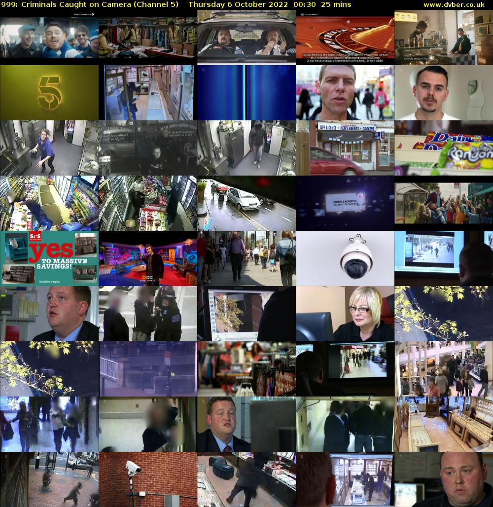 999: Criminals Caught on Camera (Channel 5) Thursday 6 October 2022 00:30 - 00:55