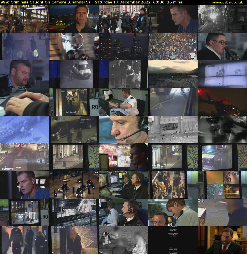 999: Criminals Caught on Camera (Channel 5) Saturday 17 December 2022 00:30 - 00:55