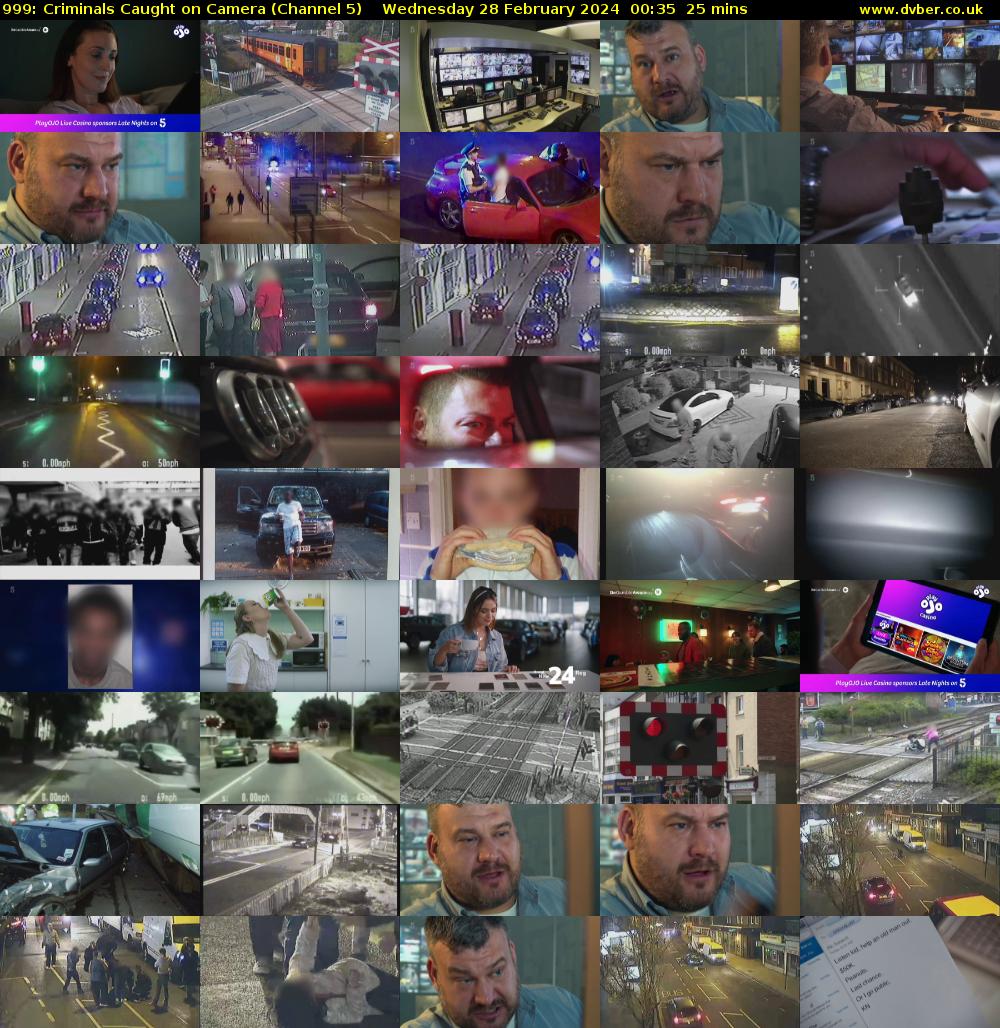 999: Criminals Caught on Camera (Channel 5) Wednesday 28 February 2024 00:35 - 01:00