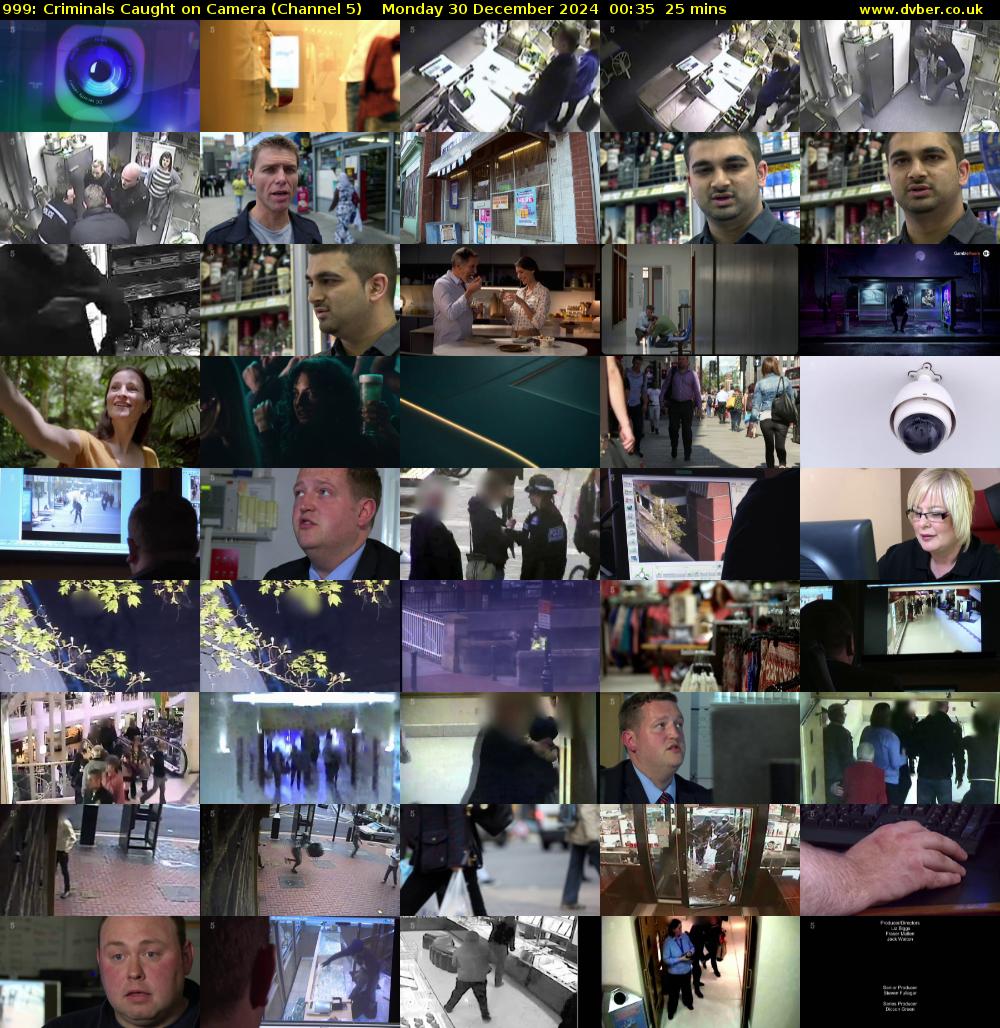 999: Criminals Caught on Camera (Channel 5) Monday 30 December 2024 00:35 - 01:00