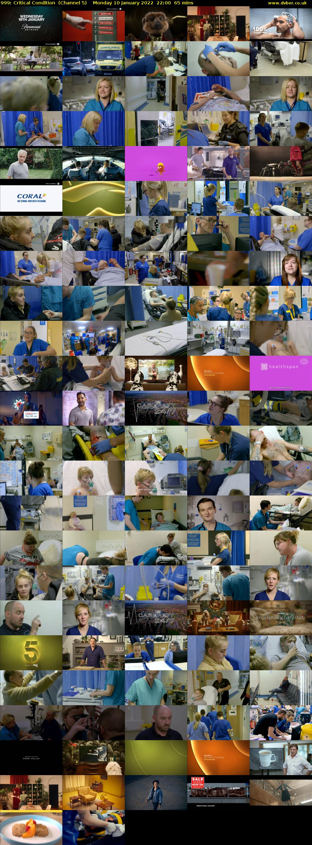 999: Critical Condition  (Channel 5) Monday 10 January 2022 22:00 - 23:05