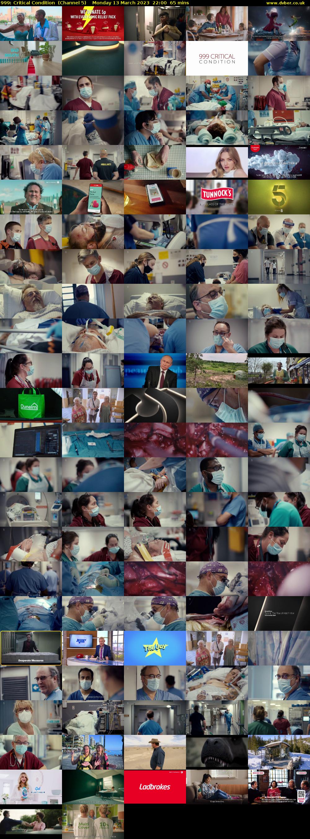 999: Critical Condition  (Channel 5) Monday 13 March 2023 22:00 - 23:05