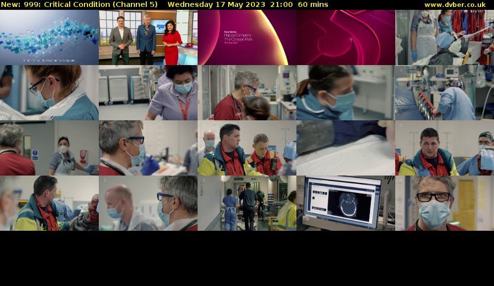 999: Critical Condition (Channel 5) Wednesday 17 May 2023 21:00 - 22:00
