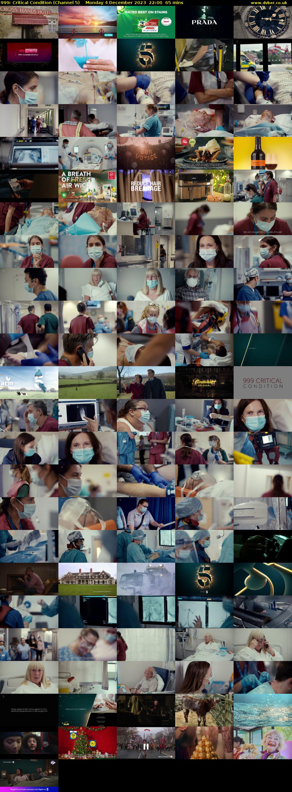 999: Critical Condition (Channel 5) Monday 4 December 2023 22:00 - 23:05