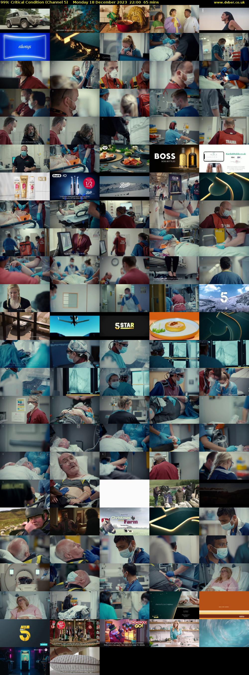 999: Critical Condition (Channel 5) Monday 18 December 2023 22:00 - 23:05