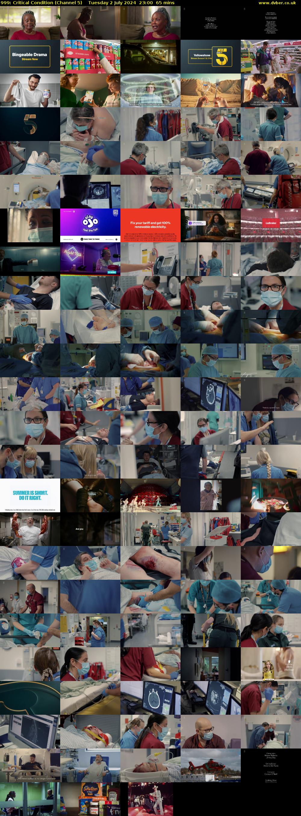 999: Critical Condition (Channel 5) Tuesday 2 July 2024 23:00 - 00:05