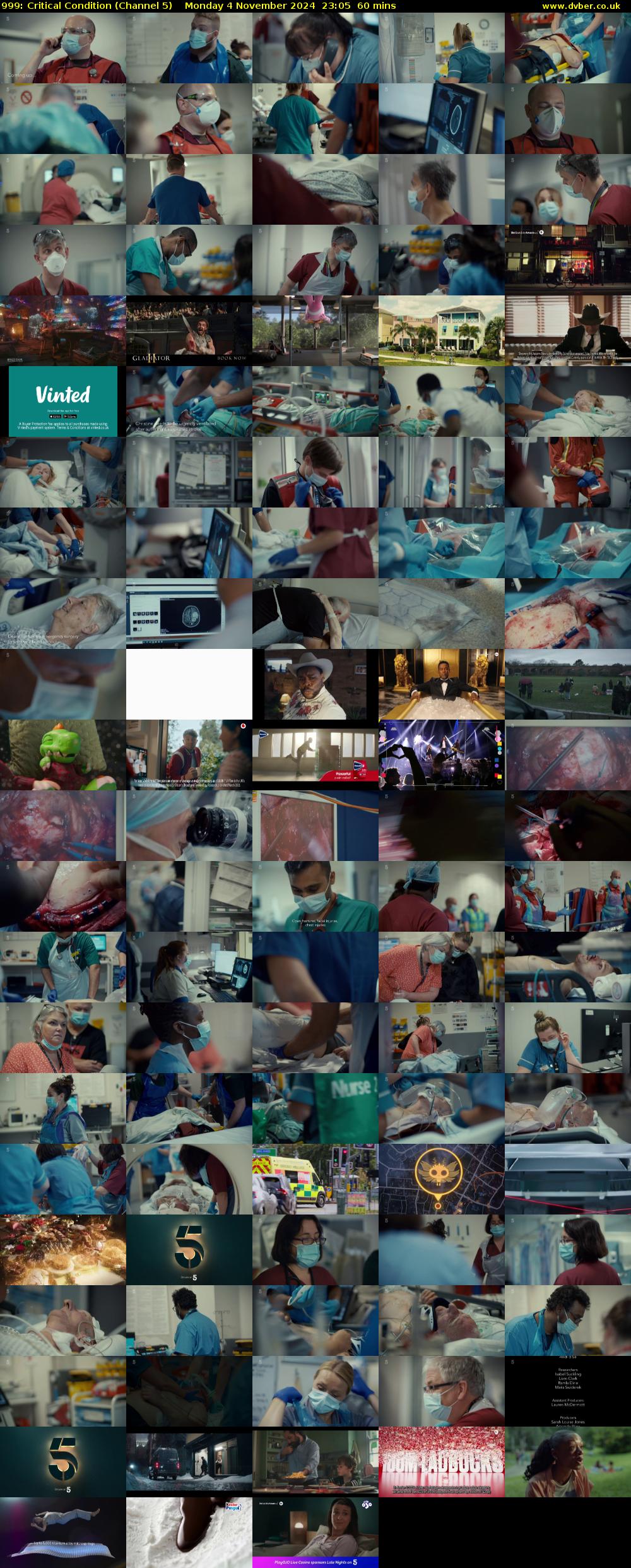999: Critical Condition (Channel 5) Monday 4 November 2024 23:05 - 00:05