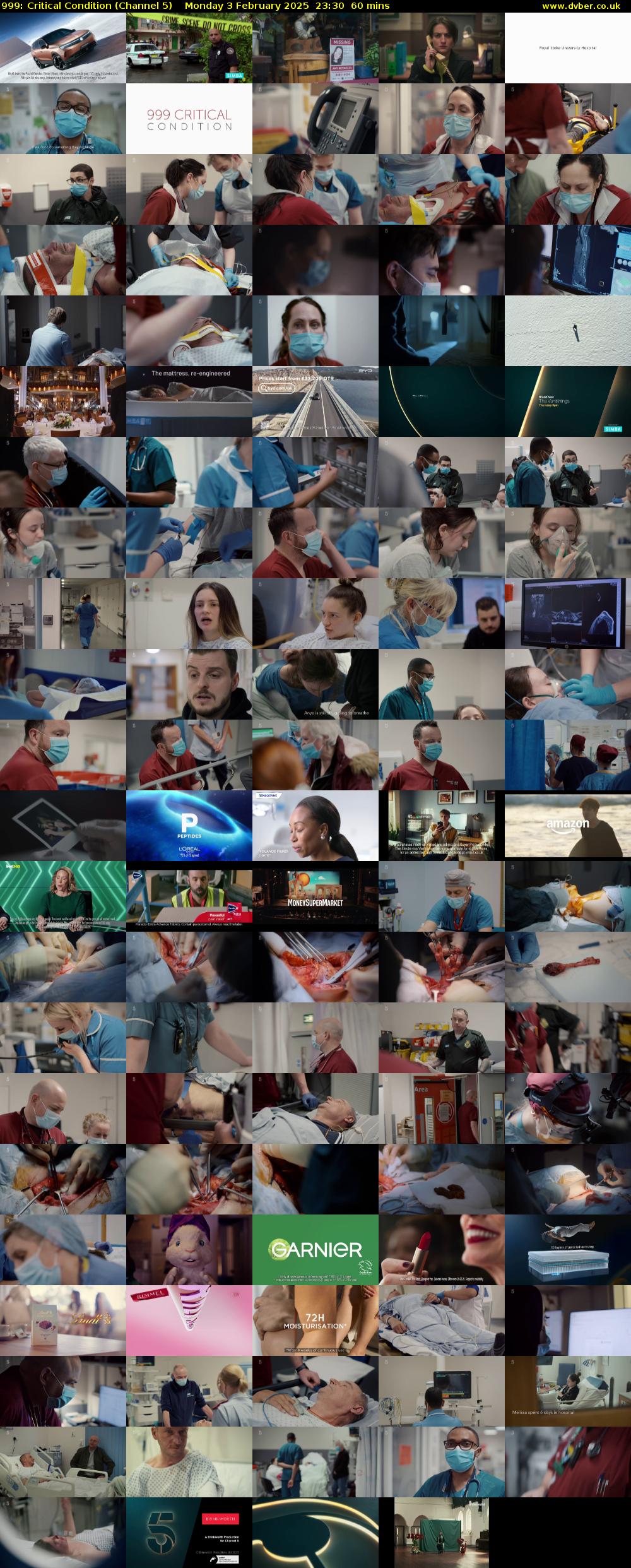 999: Critical Condition (Channel 5) Monday 3 February 2025 23:30 - 00:30