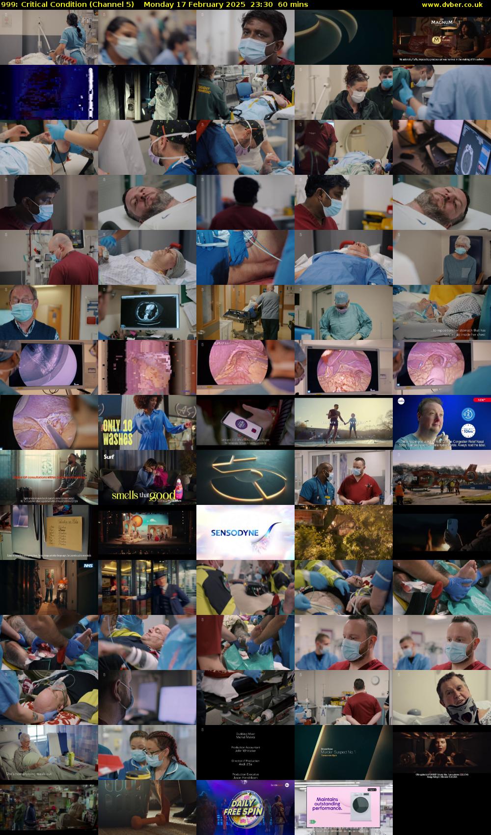 999: Critical Condition (Channel 5) Monday 17 February 2025 23:30 - 00:30