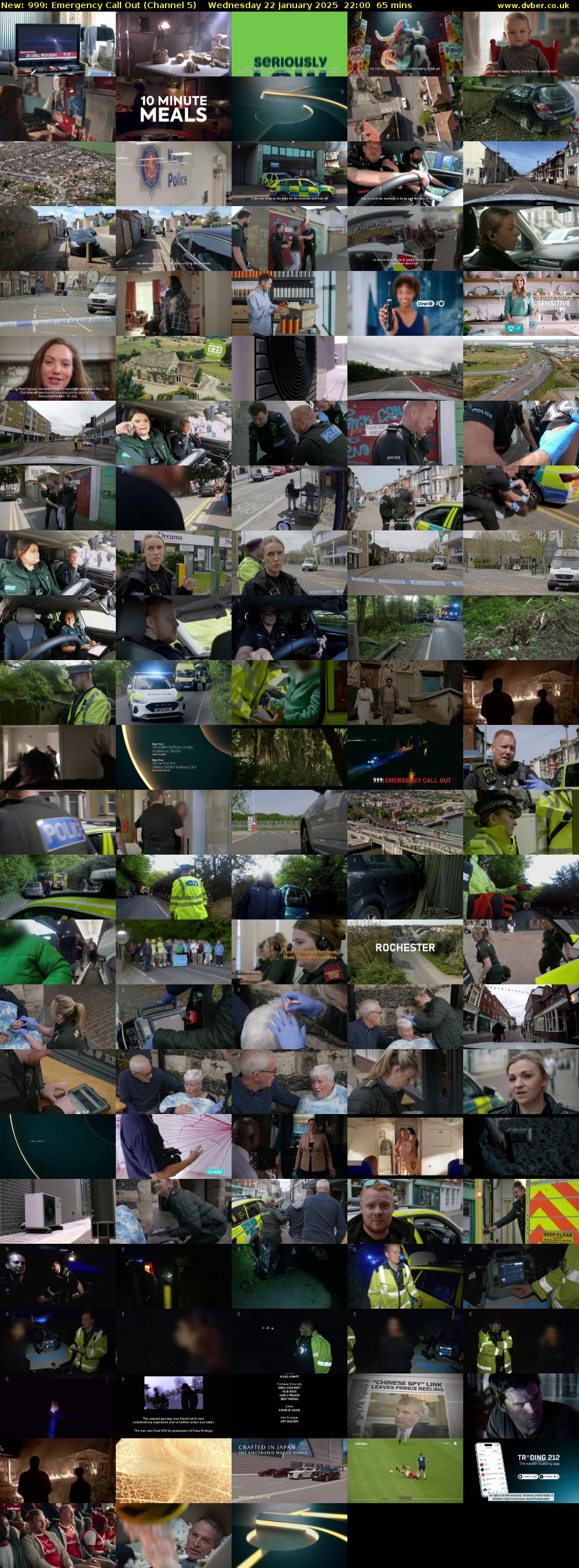 999: Emergency Call Out (Channel 5) Wednesday 22 January 2025 22:00 - 23:05