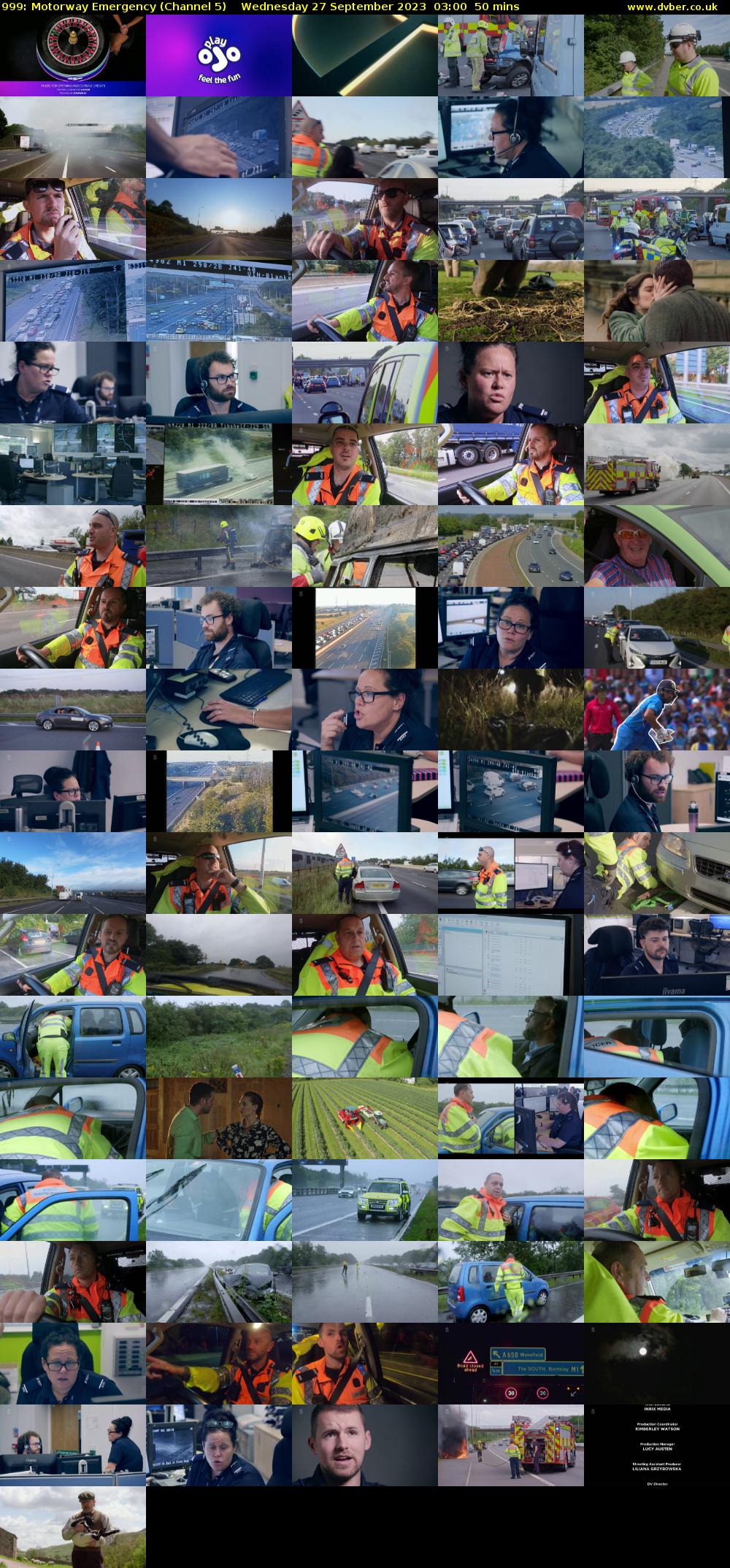 999: Motorway Emergency (Channel 5) Wednesday 27 September 2023 03:00 - 03:50