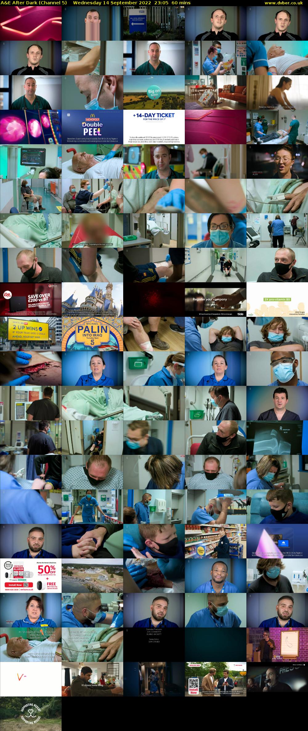 A&E After Dark (Channel 5) Wednesday 14 September 2022 23:05 - 00:05