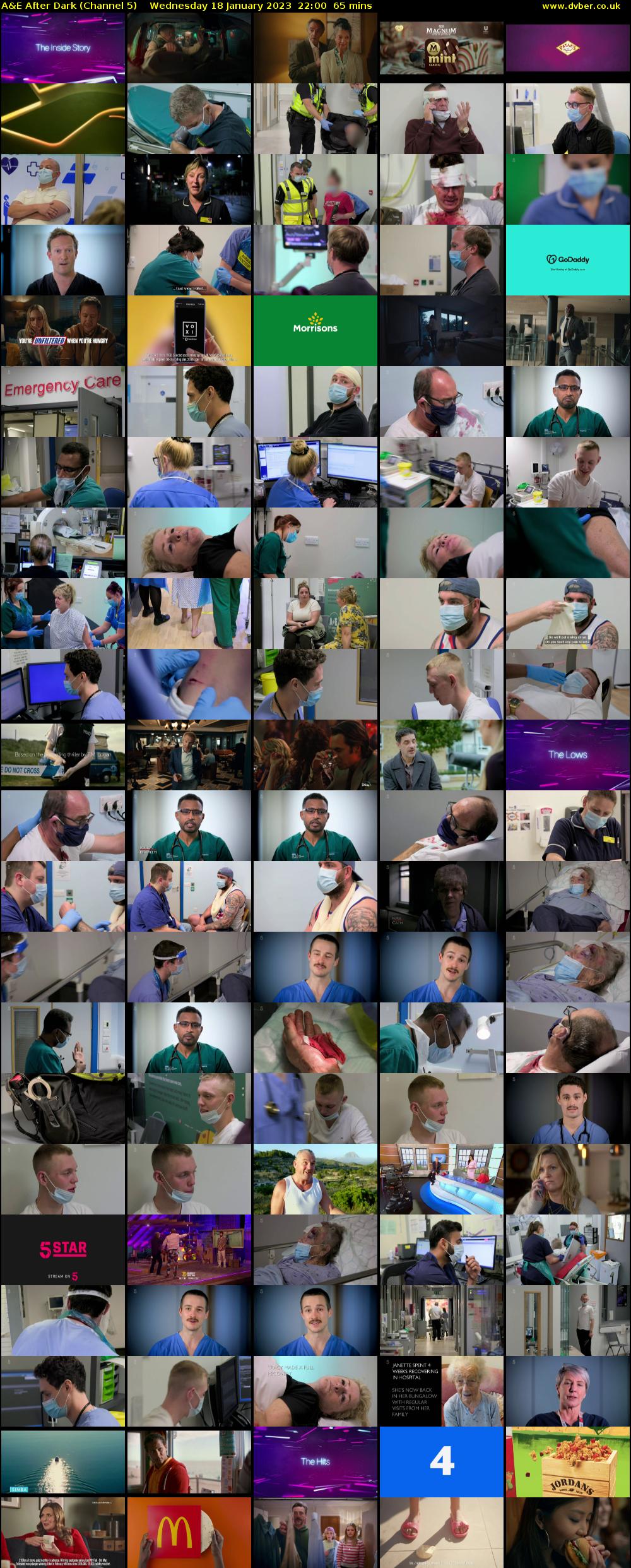 A&E After Dark (Channel 5) Wednesday 18 January 2023 22:00 - 23:05
