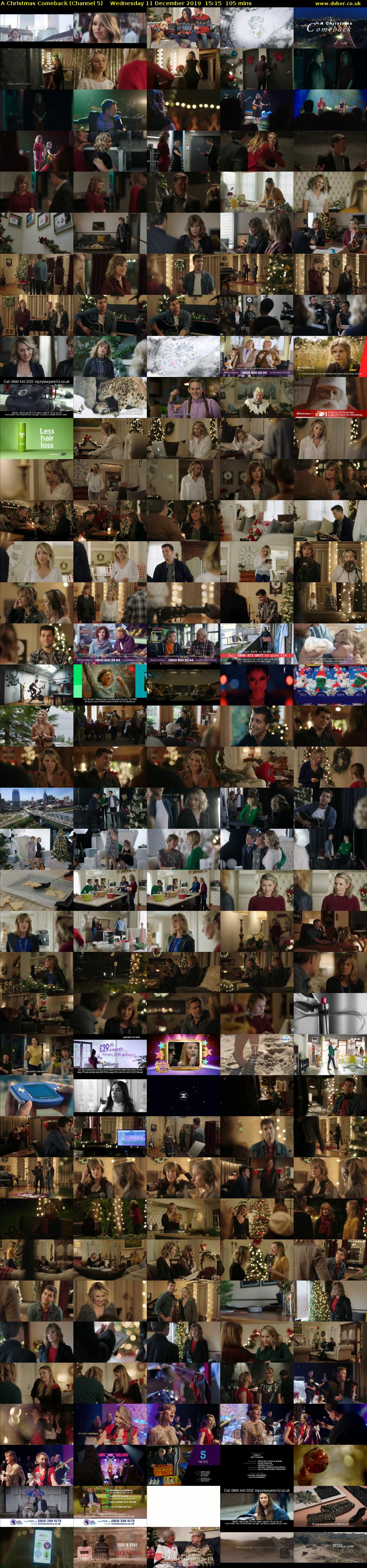 A Christmas Comeback (Channel 5) Wednesday 11 December 2019 15:15 - 17:00