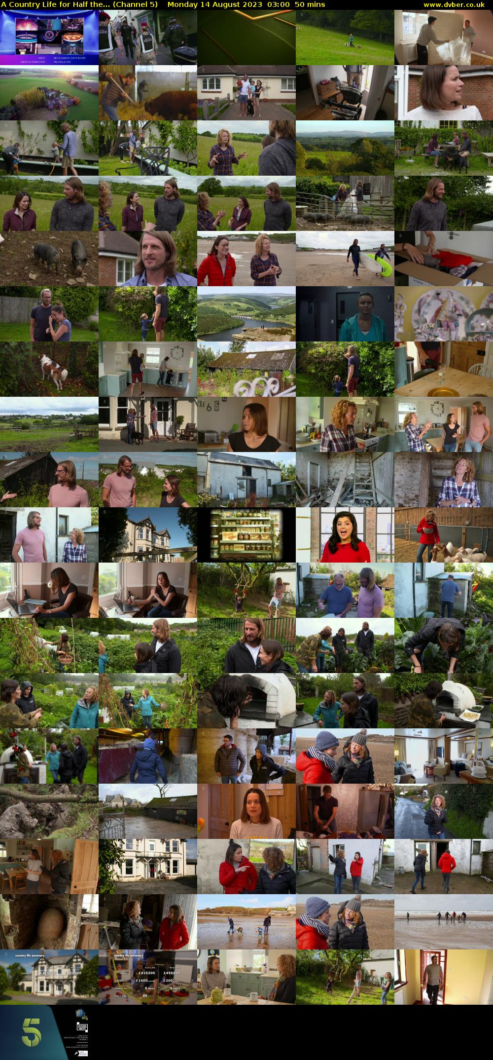 A Country Life for Half the... (Channel 5) Monday 14 August 2023 03:00 - 03:50