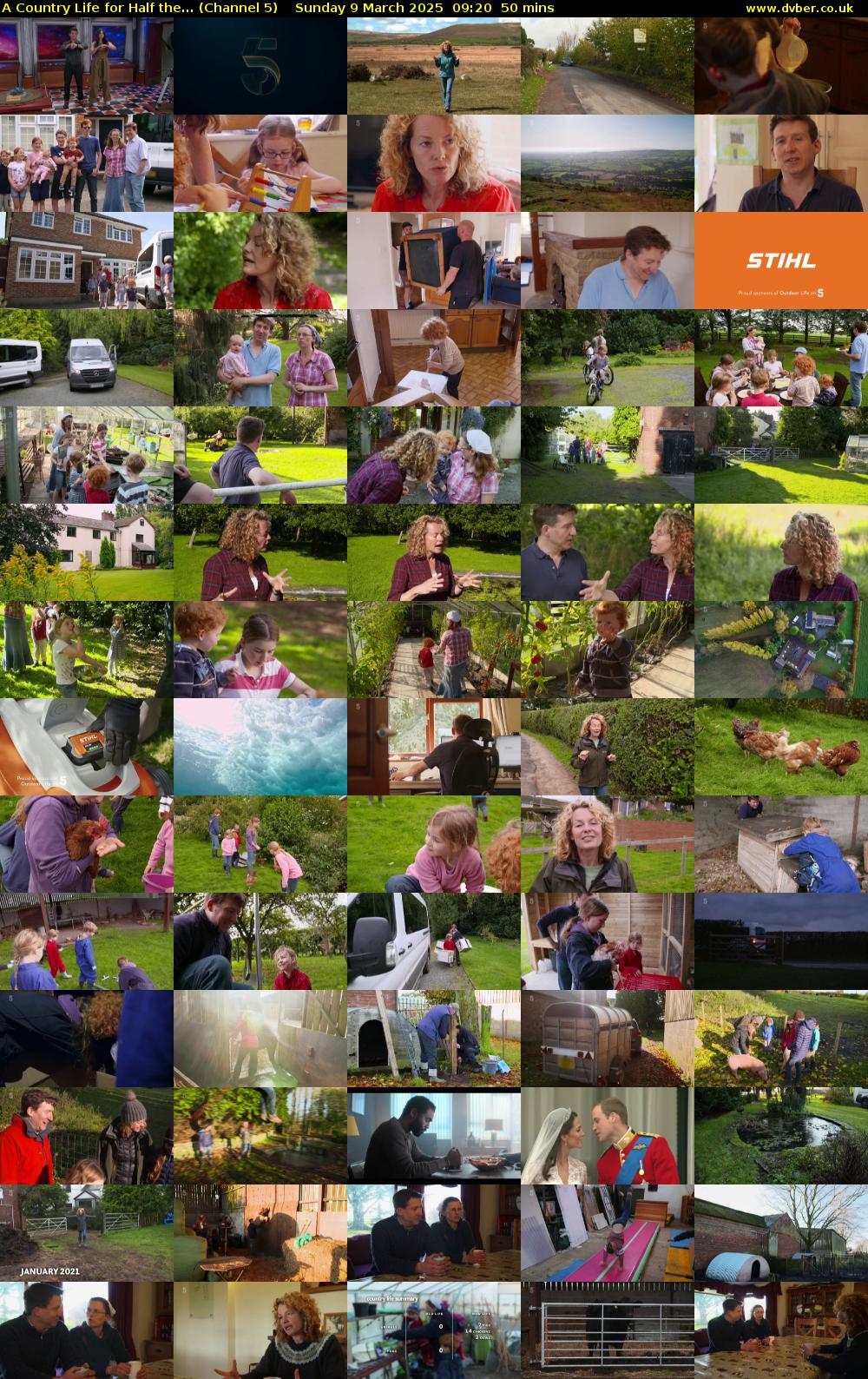 A Country Life for Half the... (Channel 5) Sunday 9 March 2025 09:20 - 10:10