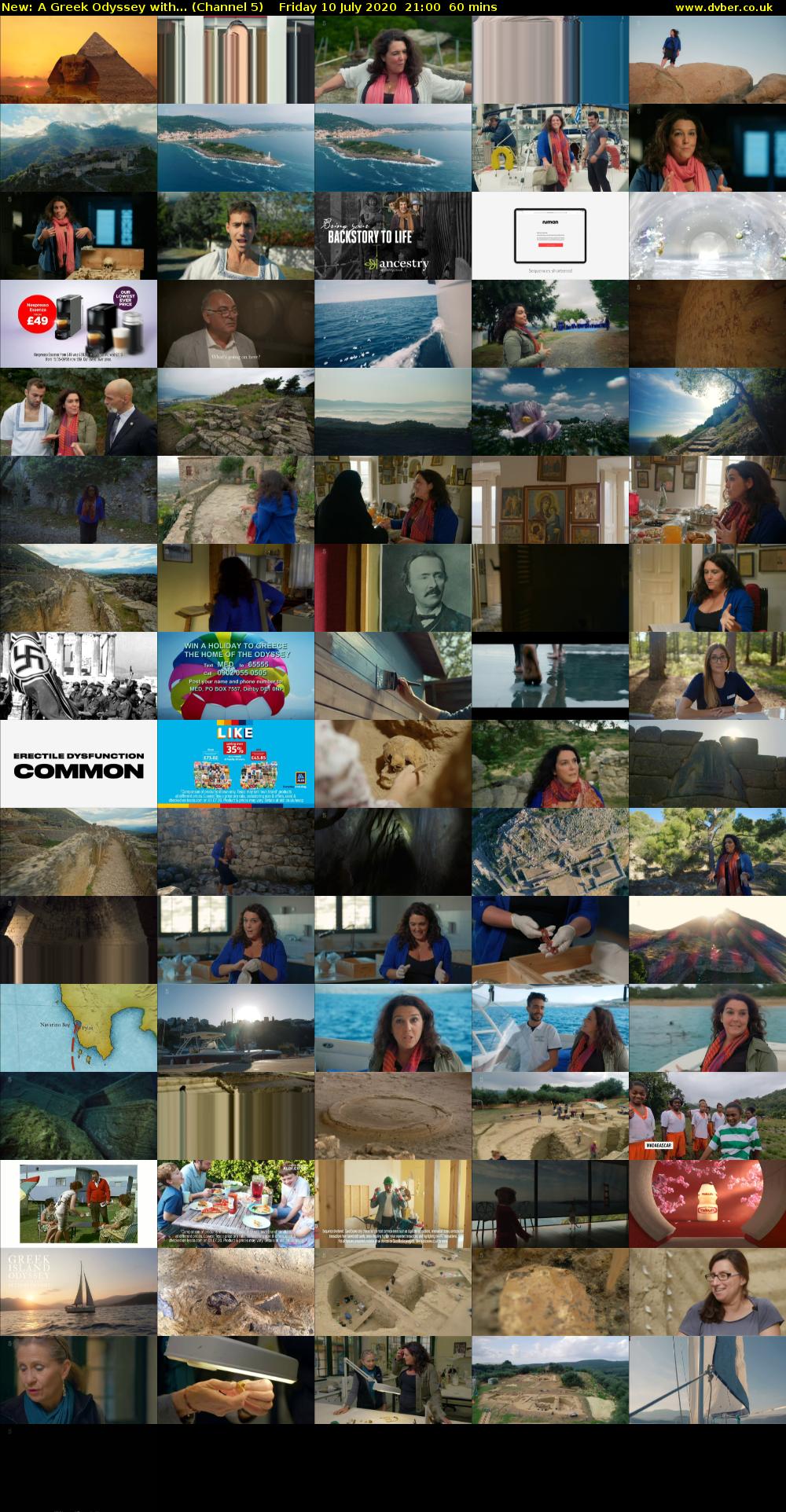 A Greek Odyssey with... (Channel 5) Friday 10 July 2020 21:00 - 22:00