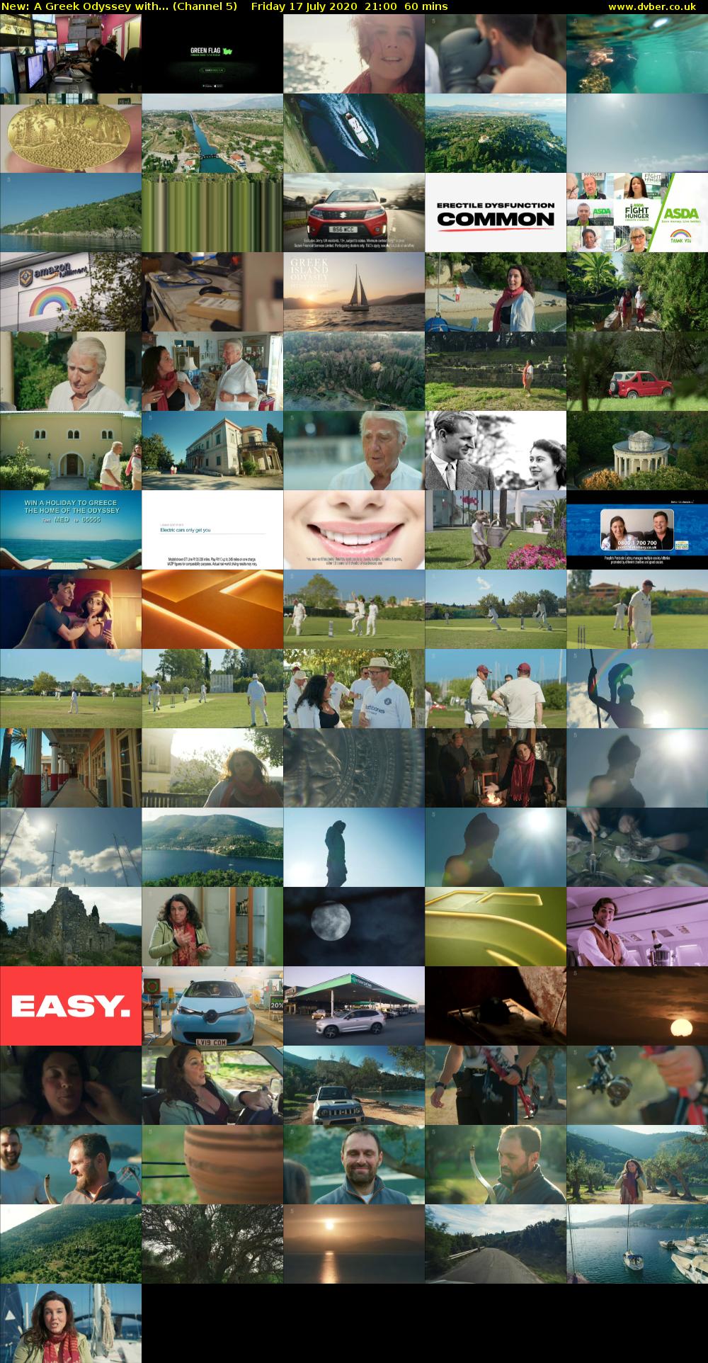 A Greek Odyssey with... (Channel 5) Friday 17 July 2020 21:00 - 22:00